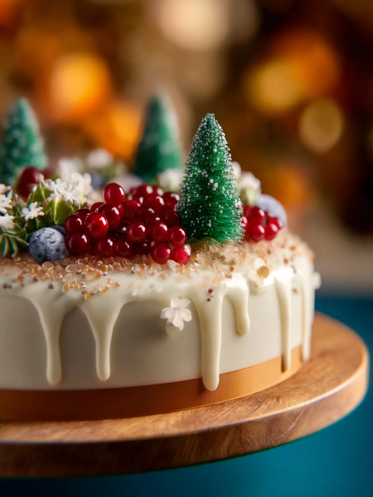 Simple Christmas Cake Decoration First Image