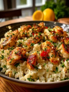Irresistible Chicken Scampi with Garlic Parmesan Rice First Image