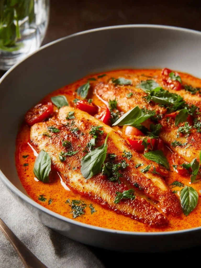 Savor Tilapia in Roasted Pepper Sauce First Image