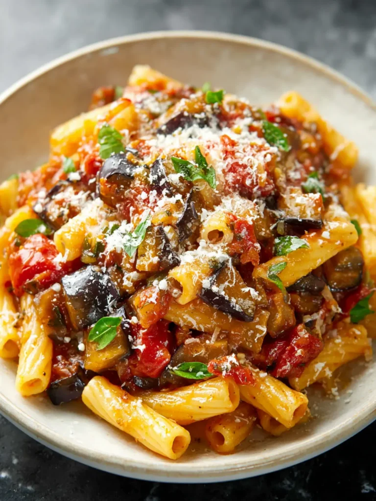 Spicy Eggplant Pasta (Pasta alla Norma) First Image