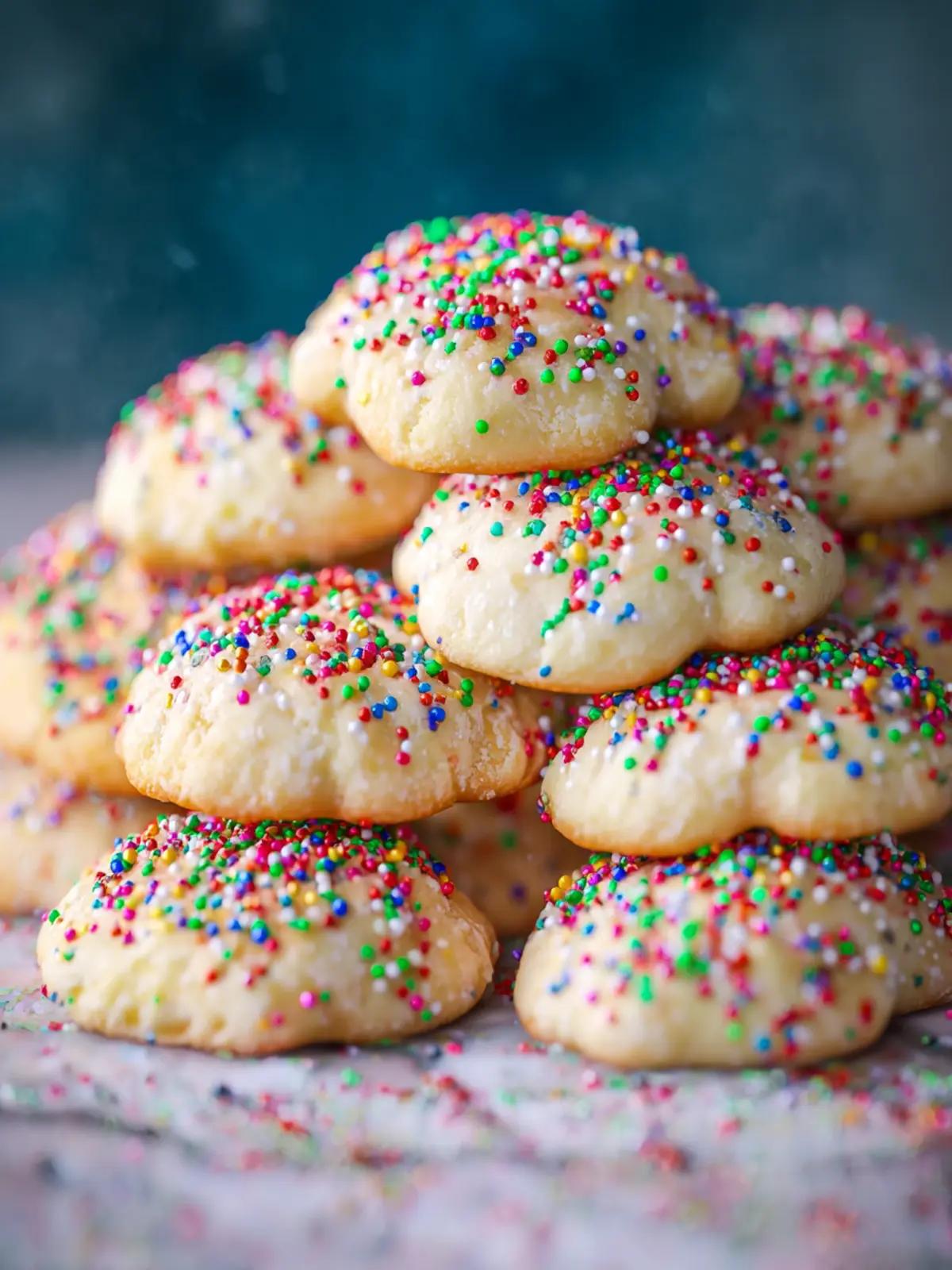 Soft Almond Sprinkle Cookies For The Holidays First Image