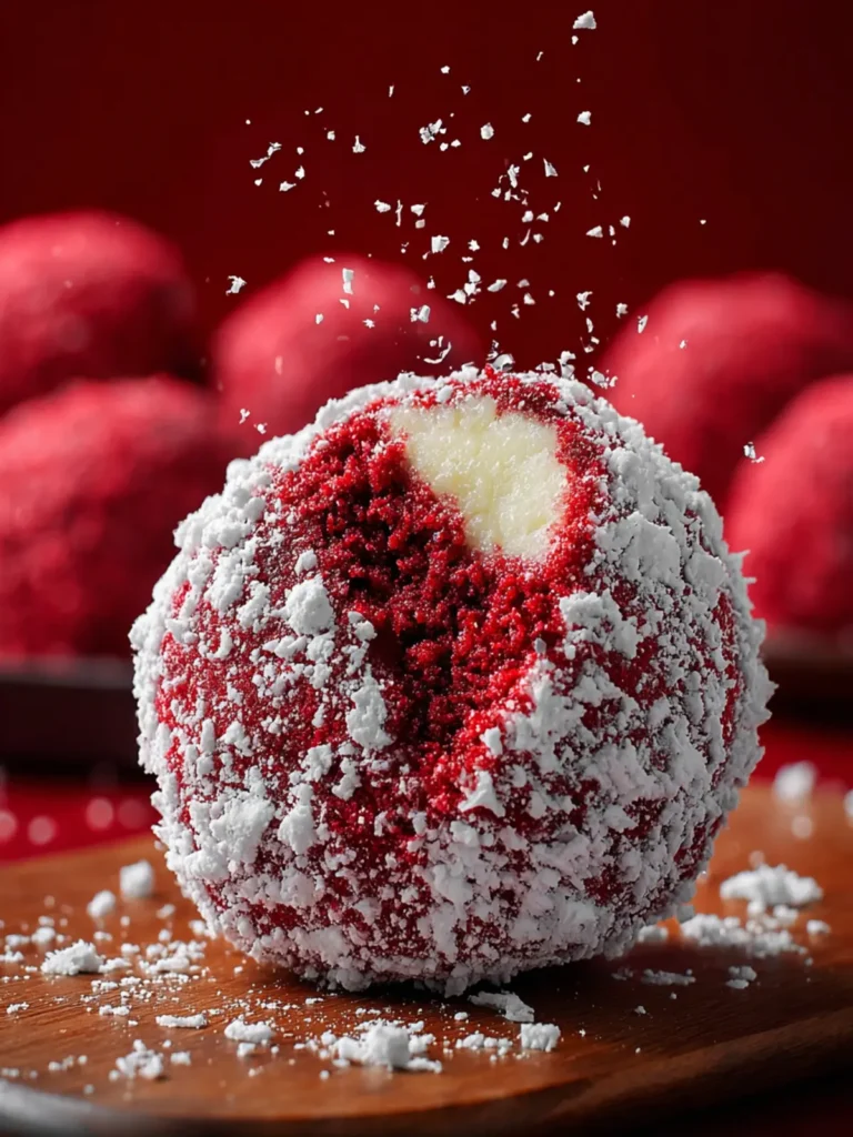 Red Velvet Snowball Cookies Recipe Delight First Image