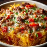 Sausage and Peppers Spaghetti Squash Casserole First Image